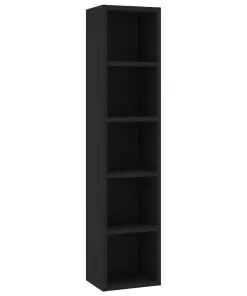 vidaXL CD Cabinet Black 21x16x93.5 cm Chipboard