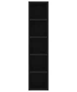 vidaXL CD Cabinet Black 21x16x93.5 cm Chipboard