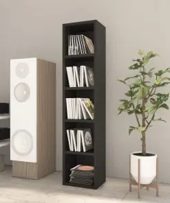 vidaXL CD Cabinet Black 21x16x93.5 cm Chipboard