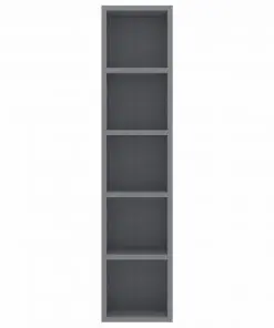 vidaXL CD Cabinet Grey 21x16x93.5 cm Chipboard