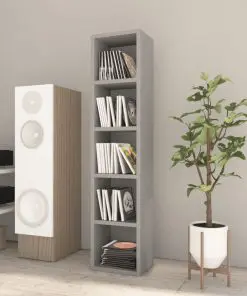 vidaXL CD Cabinet Grey 21x16x93.5 cm Chipboard