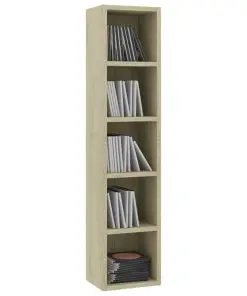 vidaXL CD Cabinet Sonoma Oak 21x16x93.5 cm Chipboard