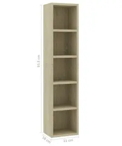 vidaXL CD Cabinet Sonoma Oak 21x16x93.5 cm Chipboard