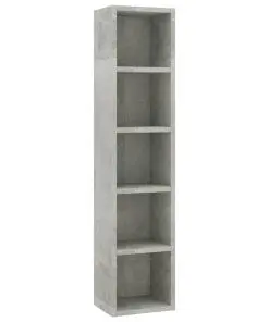 vidaXL CD Cabinet Concrete Grey 21x16x93.5 cm Chipboard