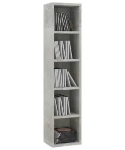 vidaXL CD Cabinet Concrete Grey 21x16x93.5 cm Chipboard