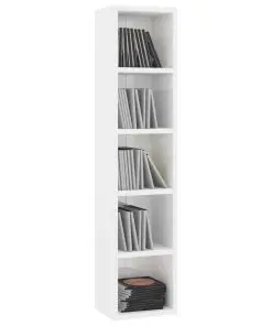 vidaXL CD Cabinet High Gloss White 21x16x93.5 cm Chipboard