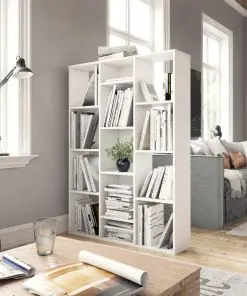 vidaXL Room Divider/Book Cabinet White 100x24x140 cm Chipboard