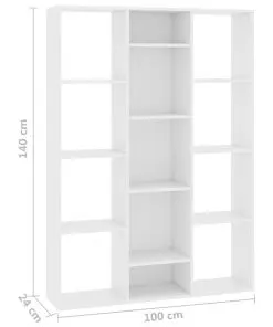 vidaXL Room Divider/Book Cabinet White 100x24x140 cm Chipboard
