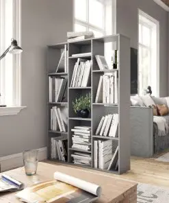 vidaXL Room Divider/Book Cabinet Grey 100x24x140 cm Chipboard