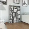 vidaXL Room Divider/Book Cabinet Grey 100x24x140 cm Chipboard