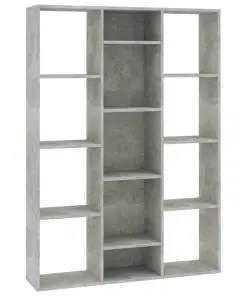 vidaXL Room Divider/Book Cabinet Concrete Grey 100x24x140 cm Chipboard