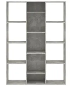 vidaXL Room Divider/Book Cabinet Concrete Grey 100x24x140 cm Chipboard