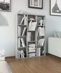 vidaXL Room Divider/Book Cabinet Concrete Grey 100x24x140 cm Chipboard