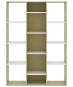 vidaXL Room Divider/Book Cabinet White and Sonoma Oak 100x24x140 cm Chipboard