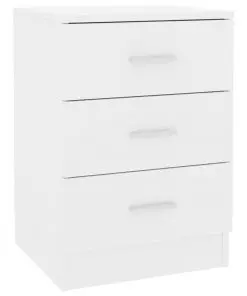 vidaXL Bedside Cabinets 2 pcs High Gloss White 38x35x56 cm Chipboard