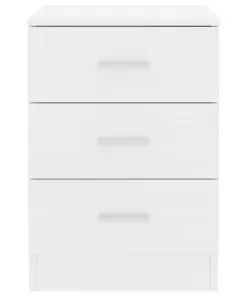 vidaXL Bedside Cabinets 2 pcs High Gloss White 38x35x56 cm Chipboard