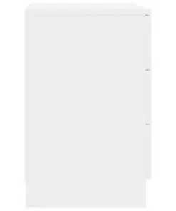 vidaXL Bedside Cabinets 2 pcs High Gloss White 38x35x56 cm Chipboard