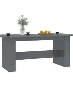 vidaXL Dining Table High Gloss Grey 180x90x76 cm Chipboard