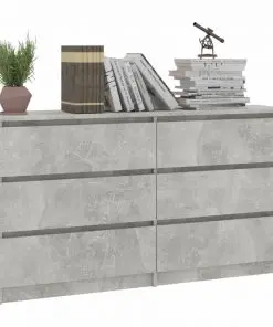 vidaXL Sideboard Concrete Grey 140x35x76 cm Chipboard