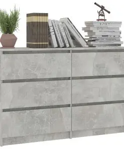 vidaXL Sideboard Concrete Grey 120x35x76 cm Chipboard
