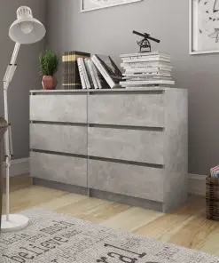 vidaXL Sideboard Concrete Grey 120x35x76 cm Chipboard