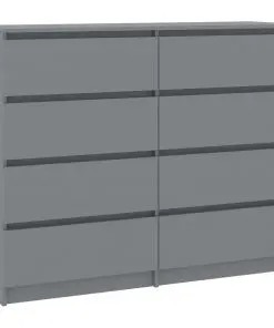 vidaXL Drawer Sideboard Grey 120x35x99 cm Chipboard