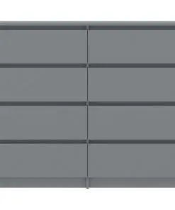 vidaXL Drawer Sideboard Grey 120x35x99 cm Chipboard