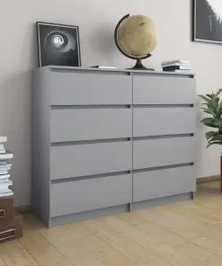 vidaXL Drawer Sideboard Grey 120x35x99 cm Chipboard