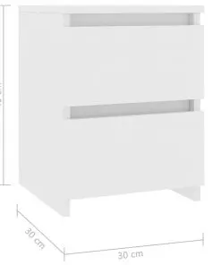 vidaXL Bedside Cabinet White 30x30x40 cm Chipboard