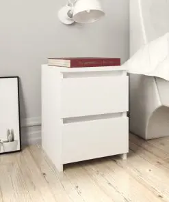 vidaXL Bedside Cabinet White 30x30x40 cm Chipboard