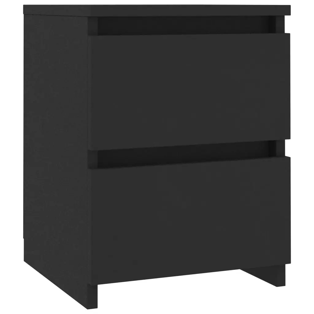 vidaXL Bedside Cabinet Black 30x30x40 cm Chipboard