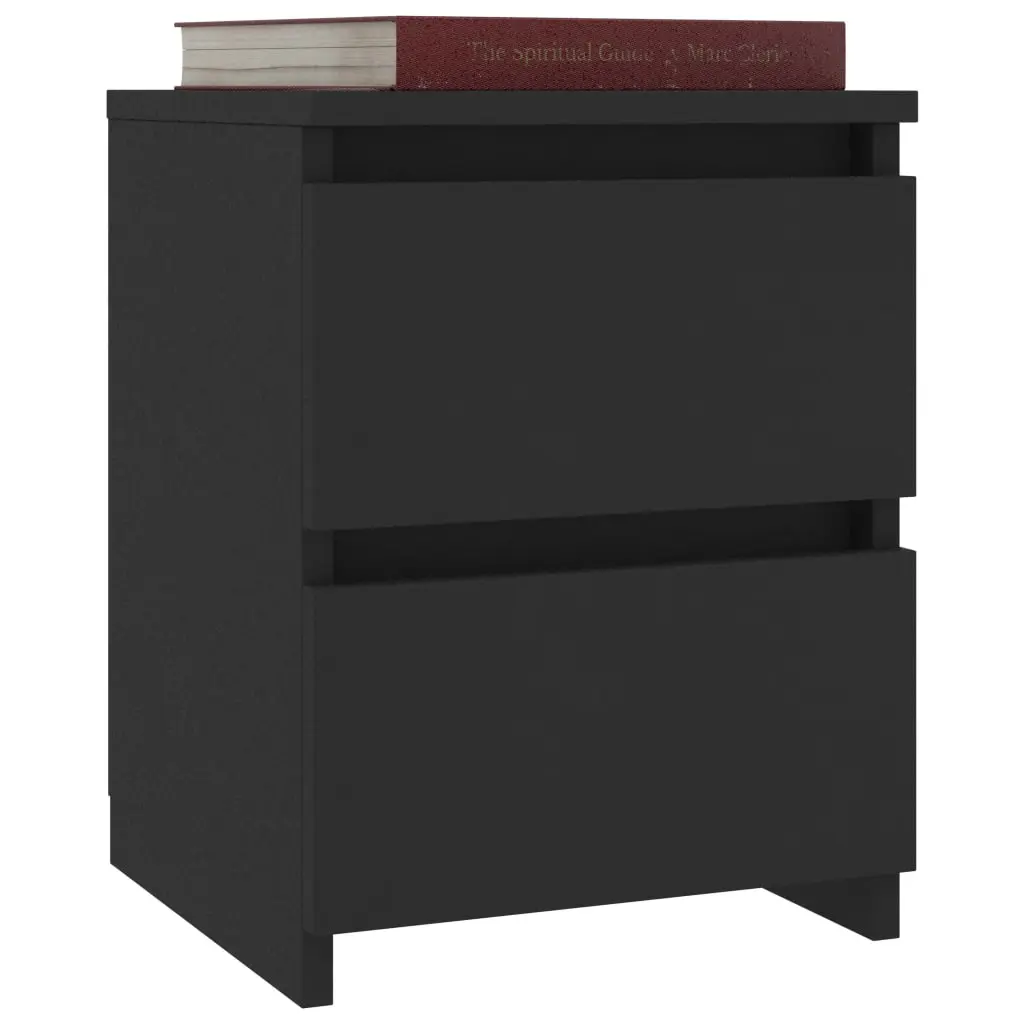 vidaXL Bedside Cabinet Black 30x30x40 cm Chipboard