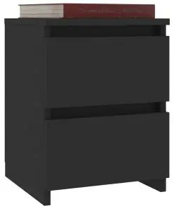 vidaXL Bedside Cabinets 2 pcs Black 30x30x40 cm Chipboard