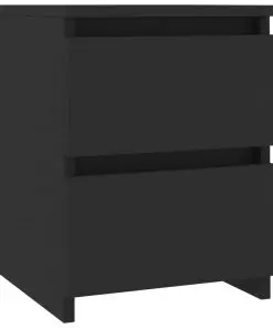 vidaXL Bedside Cabinets 2 pcs Black 30x30x40 cm Chipboard