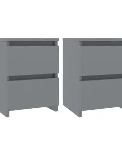 vidaXL Bedside Cabinets 2 pcs Grey 30x30x40 cm Chipboard