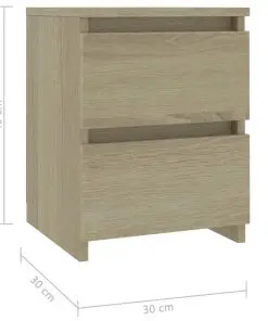 vidaXL Bedside Cabinets 2 pcs Sonoma Oak 30x30x40 cm Chipboard