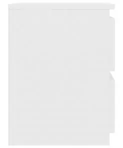 vidaXL Bedside Cabinet High Gloss White 30x30x40 cm Chipboard