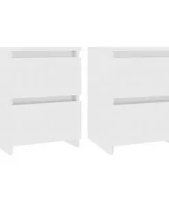 vidaXL Bedside Cabinets 2 pcs High Gloss White 30x30x40 cm Chipboard