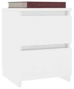 vidaXL Bedside Cabinets 2 pcs High Gloss White 30x30x40 cm Chipboard