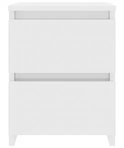 vidaXL Bedside Cabinets 2 pcs High Gloss White 30x30x40 cm Chipboard