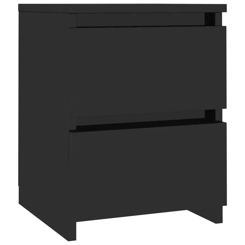 vidaXL Bedside Cabinet High Gloss Black 30x30x40 cm Chipboard