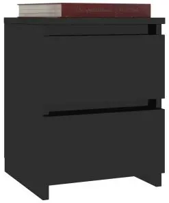 vidaXL Bedside Cabinet High Gloss Black 30x30x40 cm Chipboard