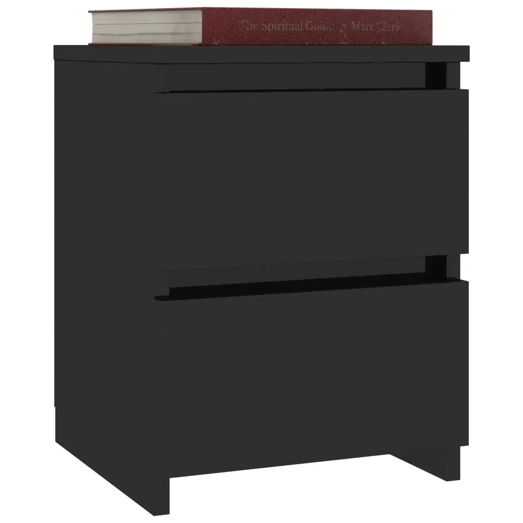 vidaXL Bedside Cabinet High Gloss Black 30x30x40 cm Chipboard