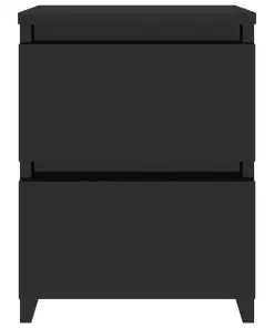 vidaXL Bedside Cabinet High Gloss Black 30x30x40 cm Chipboard