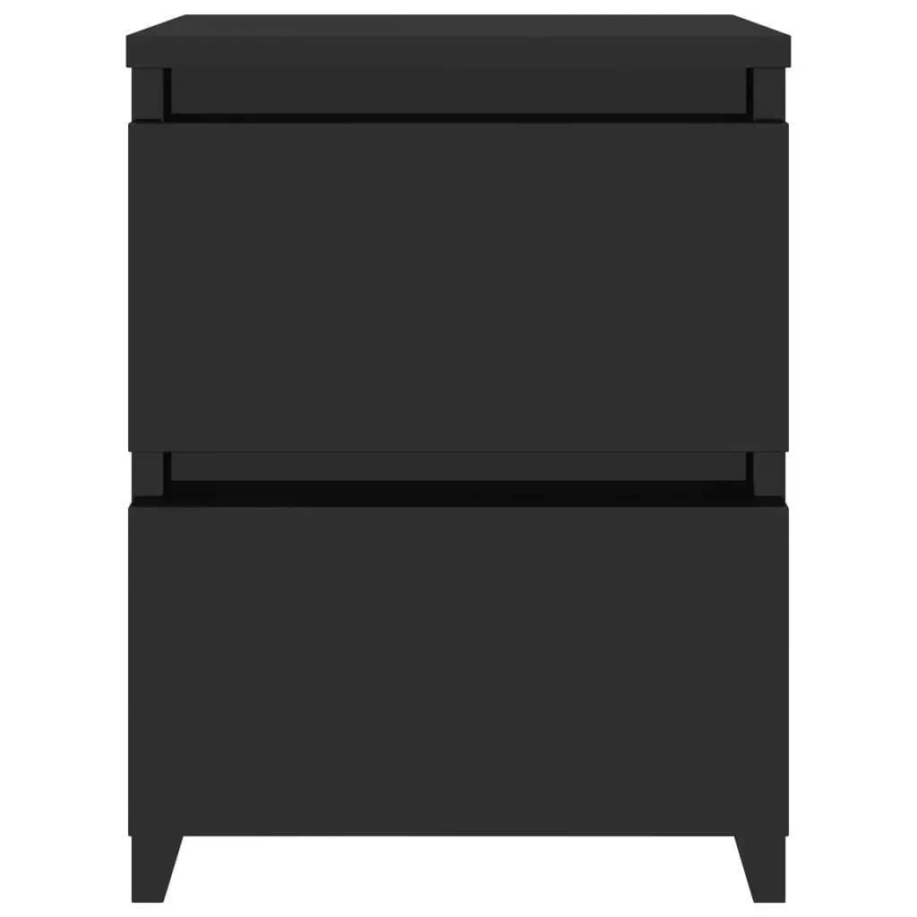 vidaXL Bedside Cabinet High Gloss Black 30x30x40 cm Chipboard