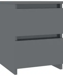 vidaXL Bedside Cabinet High Gloss Grey 30x30x40 cm Chipboard