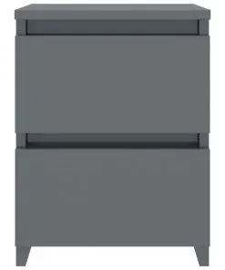 vidaXL Bedside Cabinet High Gloss Grey 30x30x40 cm Chipboard