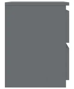 vidaXL Bedside Cabinet High Gloss Grey 30x30x40 cm Chipboard