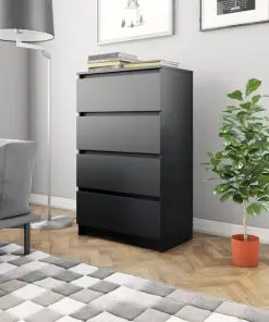 vidaXL Sideboard Black 60x35x98.5 cm Chipboard