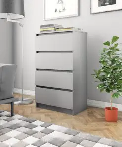 vidaXL Sideboard Grey 60x35x98.5 cm Chipboard